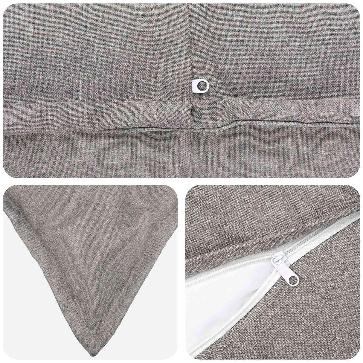 Cushion with Pillow HOUTEN 2 pcs Cloud Grey Faux Linen