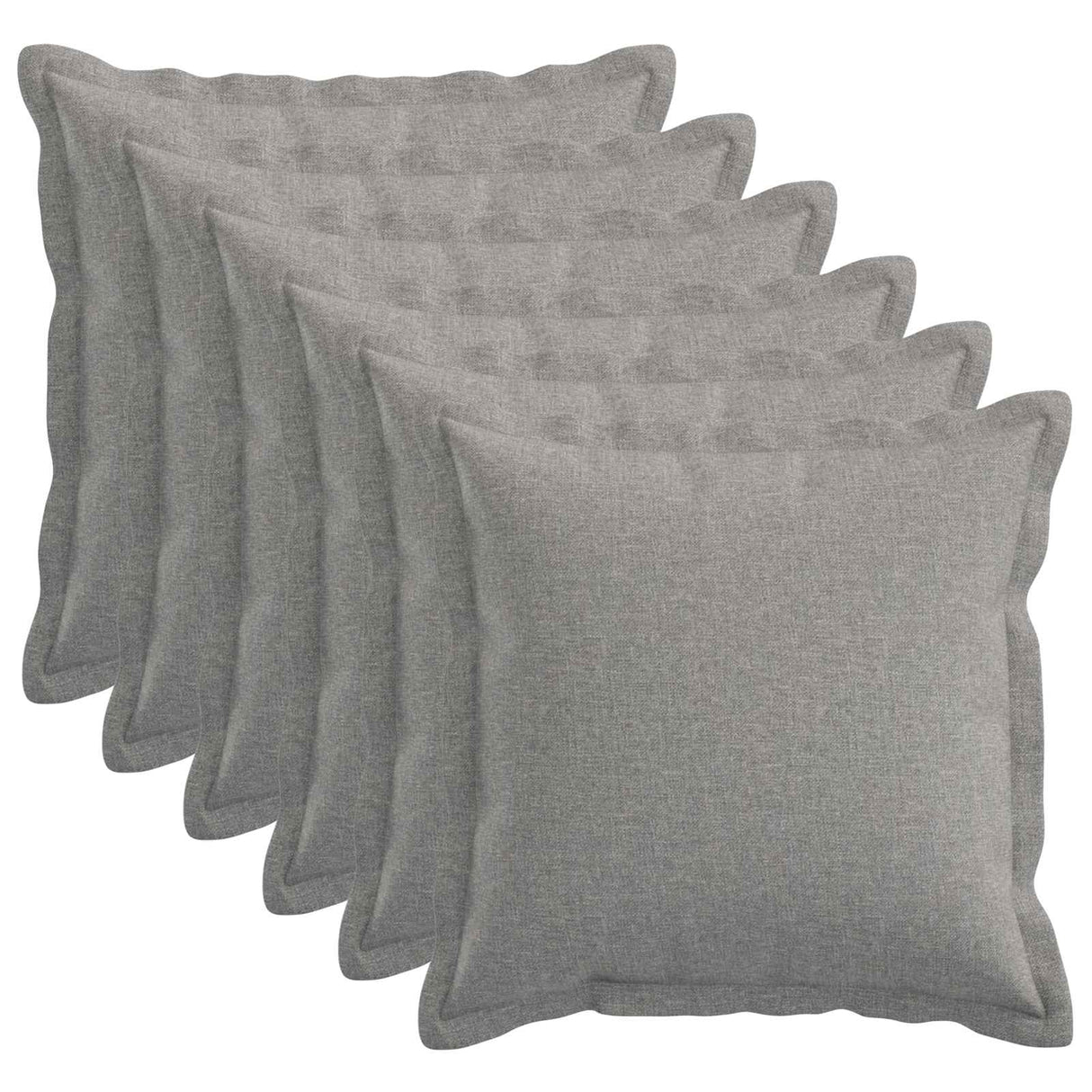 Cushion with Pillow HOUTEN 6 pcs Cloud Grey Faux Linen