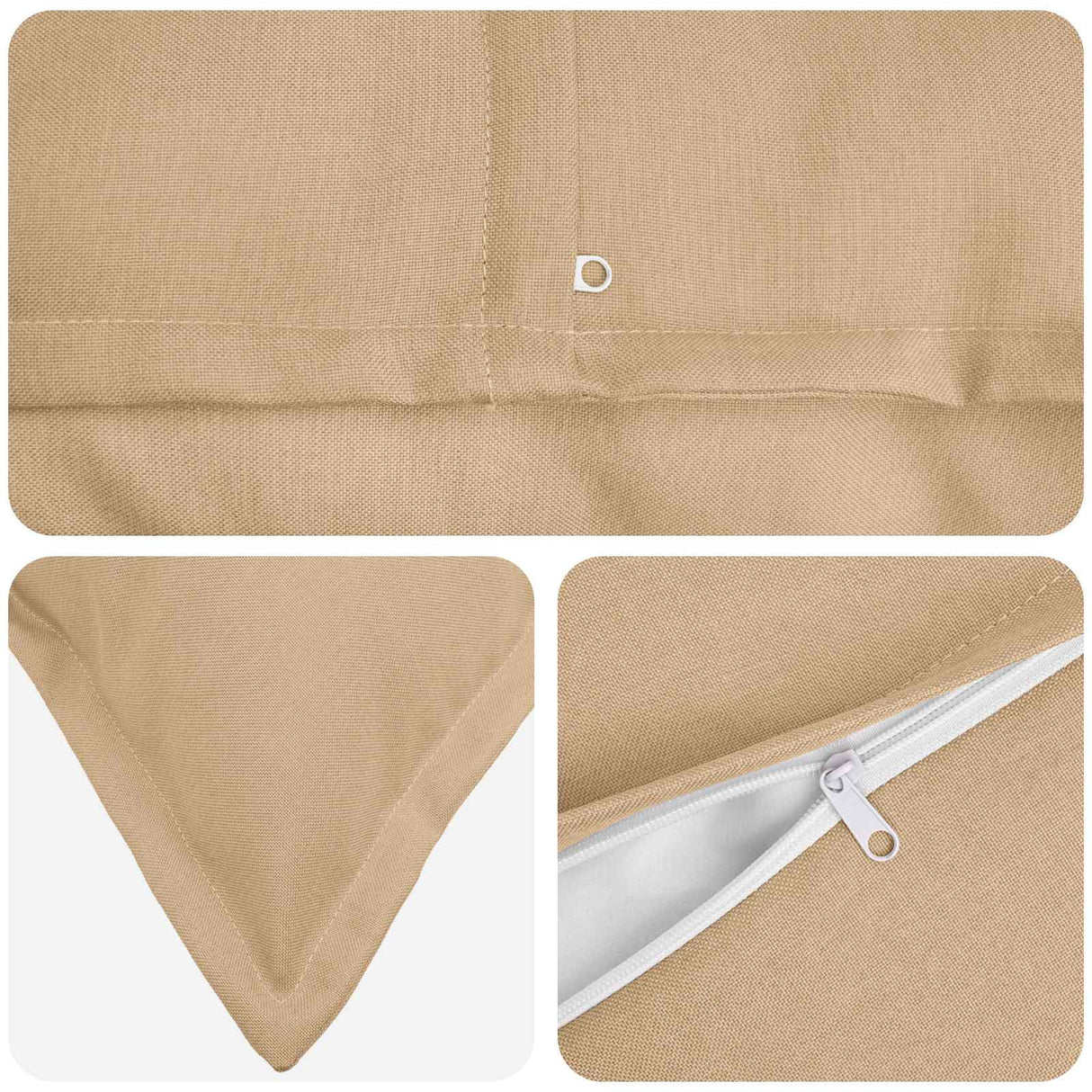 Cushion with Pillow HOUTEN 2 pcs Cream Faux Linen