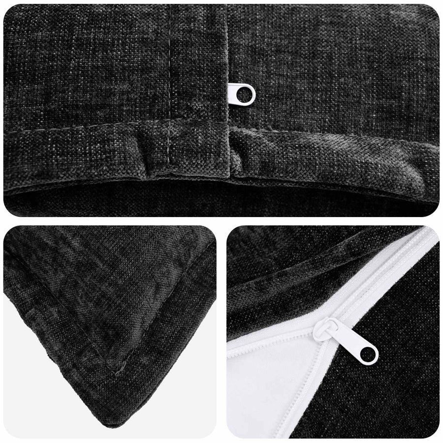 Throw Pillow 6 pcs HOUTEN Anthracite 45 x 45 cm Chenille Fabric