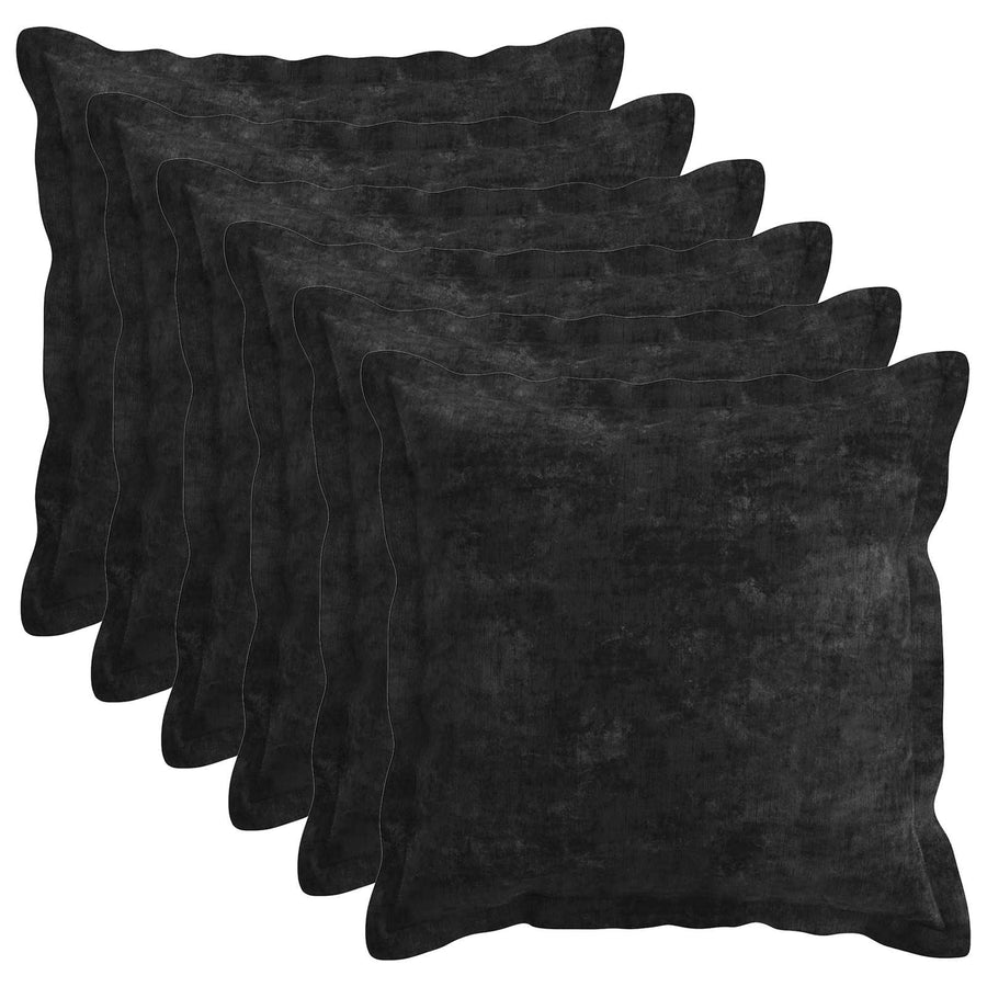 Throw Pillow 6 pcs HOUTEN Anthracite 45 x 45 cm Chenille Fabric