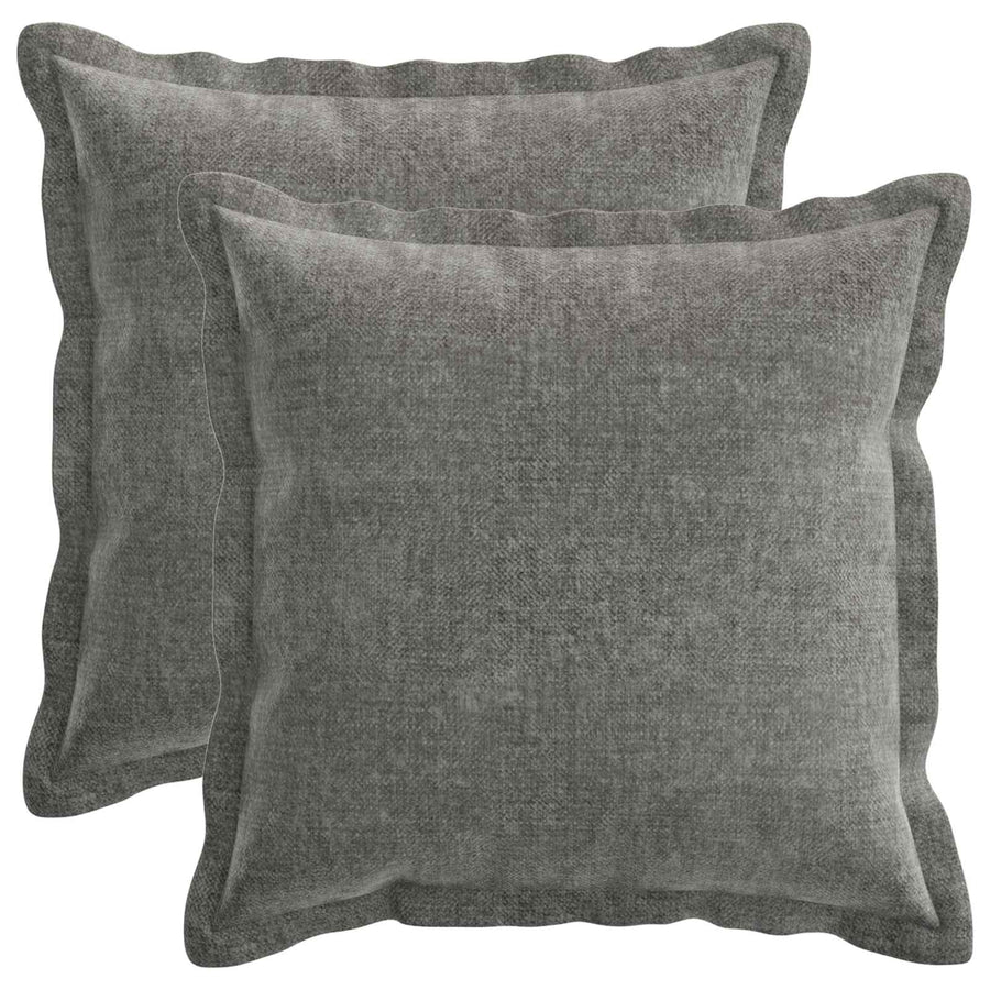Throw Pillow 2 pcs HOUTEN Dark Grey 45 x 45 cm Chenille Fabric