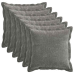 Throw Pillow 6 pcs HOUTEN Dark Grey 45 x 45 cm Chenille Fabric