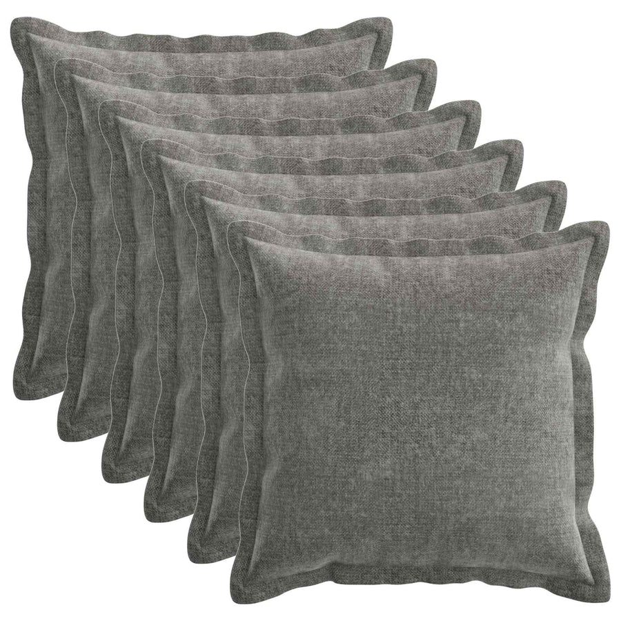 Throw Pillow 6 pcs HOUTEN Dark Grey 45 x 45 cm Chenille Fabric