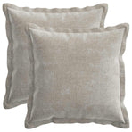 Throw Pillow 2 pcs HOUTEN Light Grey 45 x 45 cm Chenille Fabric