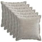 Throw Pillow 6 pcs HOUTEN Light Grey 45 x 45 cm Chenille Fabric