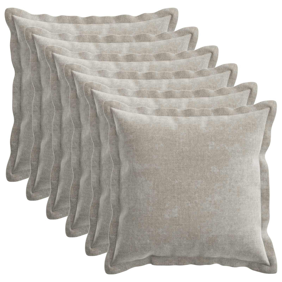 Throw Pillow 6 pcs HOUTEN Light Grey 45 x 45 cm Chenille Fabric