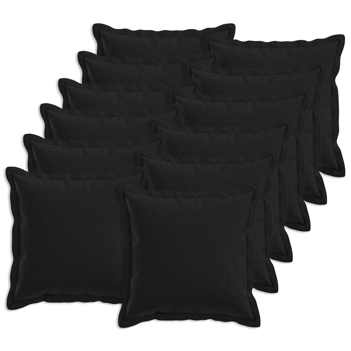 Cushion with Pillow HOUTEN 12 pcs Black Faux Linen