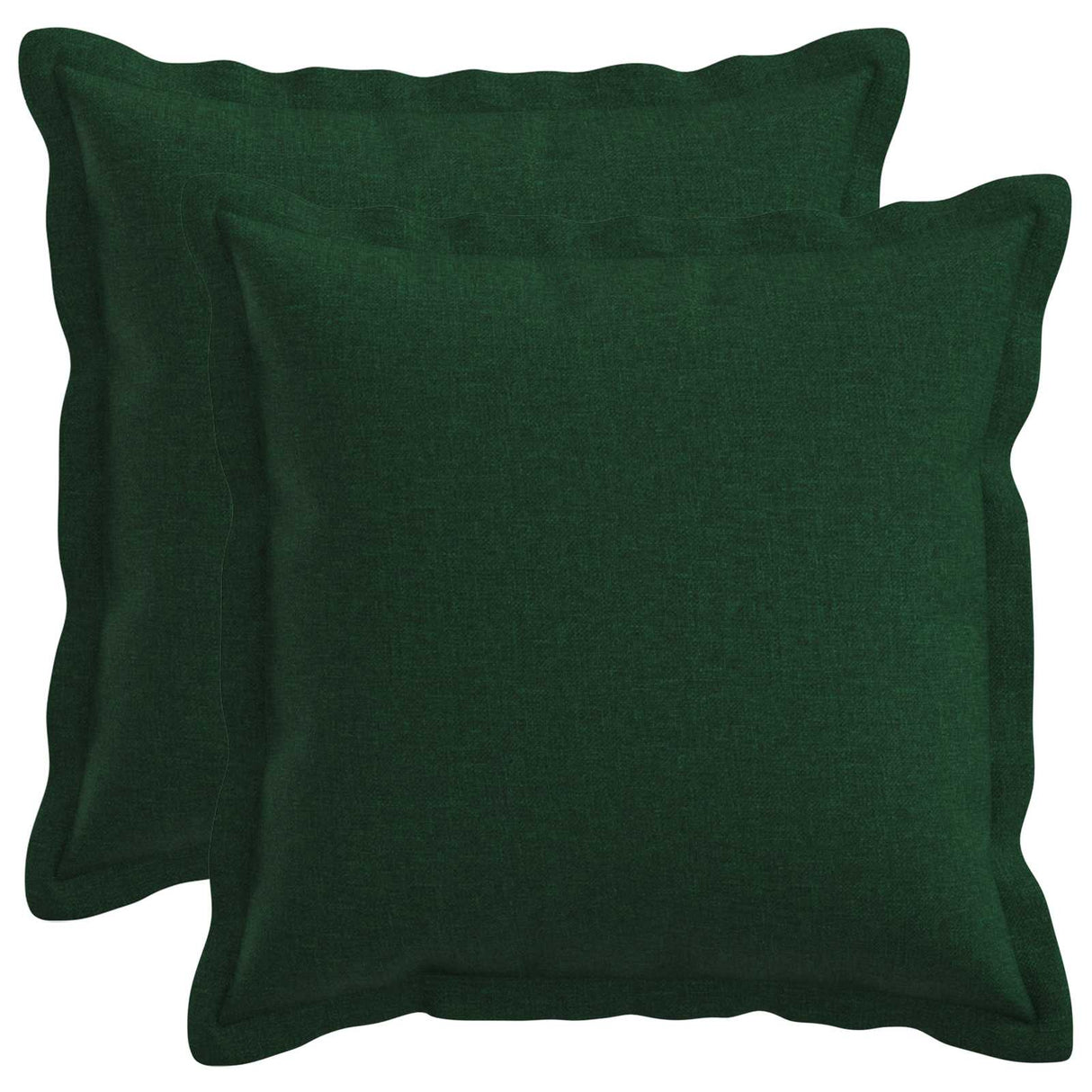 Cushion with Pillow HOUTEN 2 pcs Dark Green Faux Linen