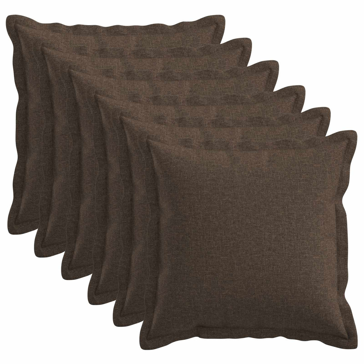 Cushion with Pillow HOUTEN 6 pcs Taupe Faux Linen