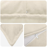 Cushion with Pillow HOUTEN 2 pcs Cream Microfiber Fleece - Top-Down View
