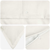 Cushion with Pillow HOUTEN 2 pcs White Faux Linen
