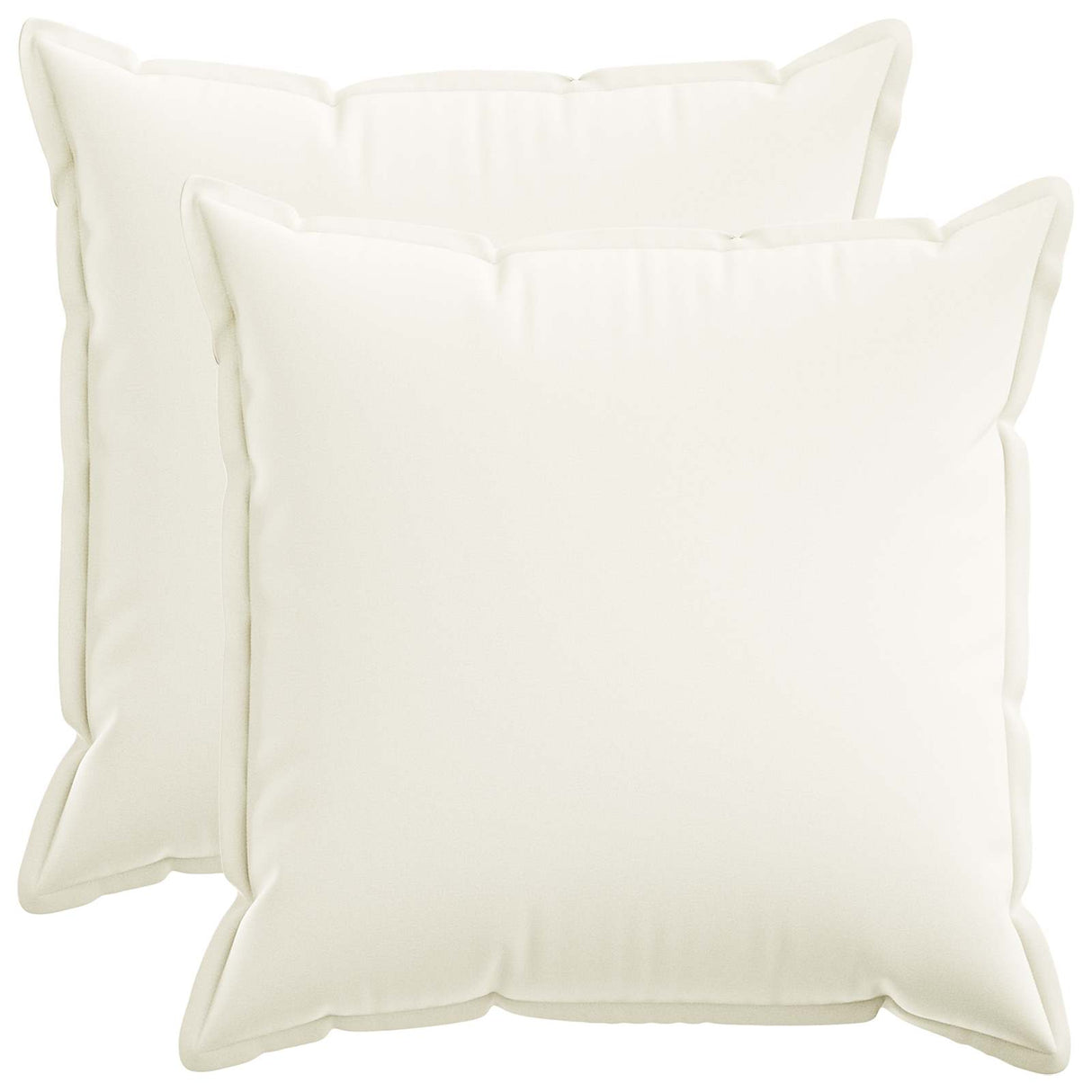 Cushion with Pillow HOUTEN 2 pcs White Faux Linen