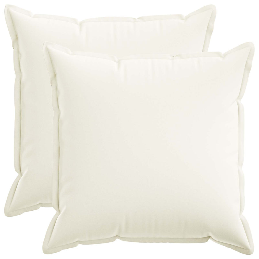 Cushion with Pillow HOUTEN 2 pcs White Faux Linen