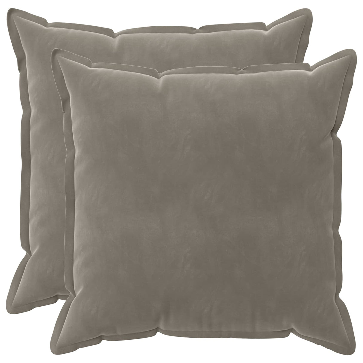 Cushion with Pillow HOUTEN 2 pcs Light Grey Velvet