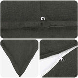 Cushion with Pillow HOUTEN 2 pcs Dark Grey Faux Linen