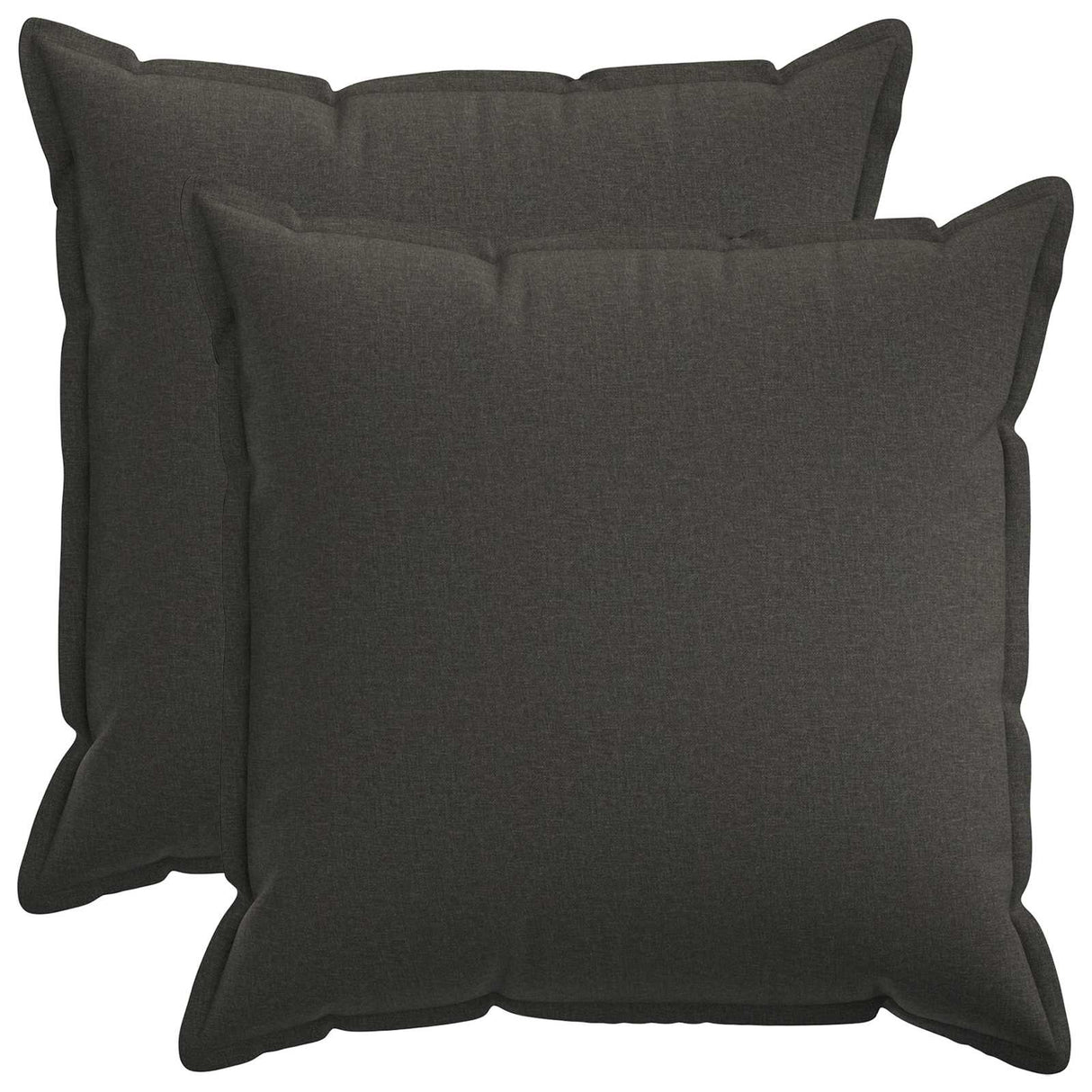Cushion with Pillow HOUTEN 2 pcs Dark Grey Faux Linen