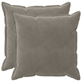 Cushion with Pillow HOUTEN 2 pcs Light Grey Velvet