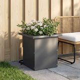 Garden Planter with LED Antracite 30 x 30 x 30 cm Steel