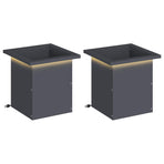 Garden Planter with LED 2 pcs Antracite 30 x 30 x 30 cm Steel