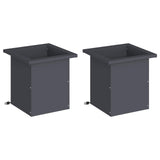 Garden Planter with LED 2 pcs Antracite 30 x 30 x 30 cm Steel