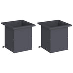 Garden Planter with LED 2 pcs Antracite 30 x 30 x 30 cm Steel