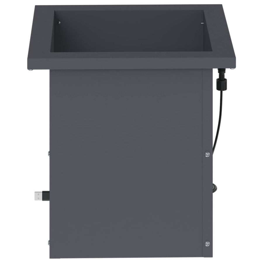 Garden Planter with LED 2 pcs Antracite 30 x 30 x 30 cm Steel