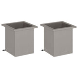 Garden Planter with LED 2 pcs Rusty 30 x 30 x 30 cm