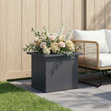 Garden Planter with LED Antracite 30 x 40 x 30 cm Steel