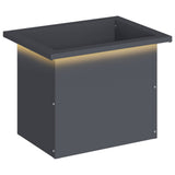 Garden Planter with LED Antracite 30 x 40 x 30 cm Steel - Front View