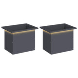 Garden Planter with LED 2 pcs Antracite 30 x 40 x 30 cm Steel