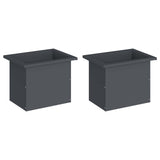 Garden Planter with LED 2 pcs Antracite 30 x 40 x 30 cm Steel