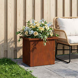 Garden Planter with LED Rusty 30 x 40 x 30 cm Weathering Steel