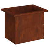 Garden Planter with LED Rusty 30 x 40 x 30 cm Weathering Steel - Top-Down View
