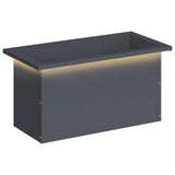 Garden Planter with LED Antracite 30 x 60 x 30 cm Steel - Front View