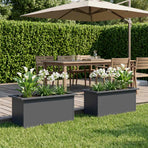 Garden Planter with LED 2 pcs Antracite 30 x 60 x 30 cm Steel