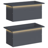 Garden Planter with LED 2 pcs Antracite 30 x 60 x 30 cm Steel