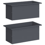Garden Planter with LED 2 pcs Antracite 30 x 60 x 30 cm Steel