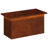 Garden Planter with LED Rusty 30 x 60 x 30 cm Weathering Steel - Front View