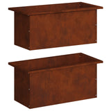 Garden Planter with LED 2 pcs Rusty 30 x 60 x 30 cm - Front View