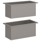 Garden Planter with LED 2 pcs Rusty 30 x 60 x 30 cm - Side View