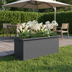 Garden Planter with LED Antracite 30 x 80 x 30 cm Steel