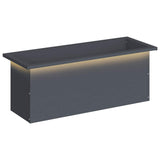 Garden Planter with LED Antracite 30 x 80 x 30 cm Steel - Front View