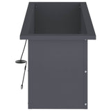 Garden Planter with LED Antracite 30 x 80 x 30 cm Steel - Rear View