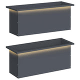 Garden Planter with LED 2 pcs Antracite 30 x 80 x 30 cm Steel