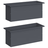 Garden Planter with LED 2 pcs Antracite 30 x 80 x 30 cm Steel