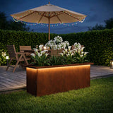 Garden Planter with LED Rusty 30 x 80 x 30 cm Weathering Steel