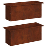 Garden Planter with LED 2 pcs Rusty 30 x 80 x 30 cm