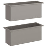 Garden Planter with LED 2 pcs Rusty 30 x 80 x 30 cm