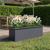 Garden Planter with LED Antracite 30 x 100 x 30 cm Steel